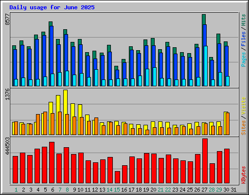 Daily usage for June 2025